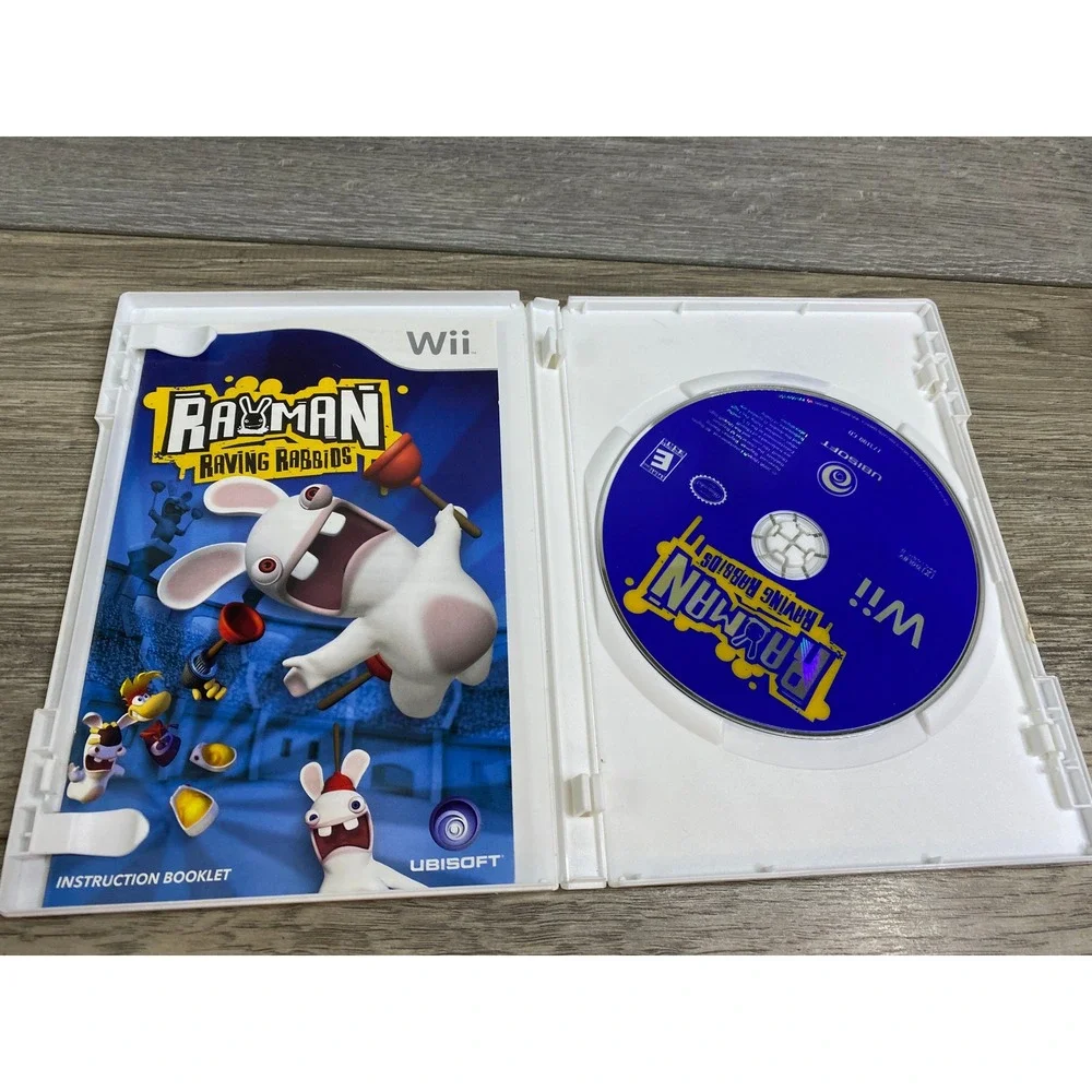 Rayman Raving Rabbids Nintendo‎ Wii Game CIB Ubisoft 2006 RVL P RRBE Mens Womens